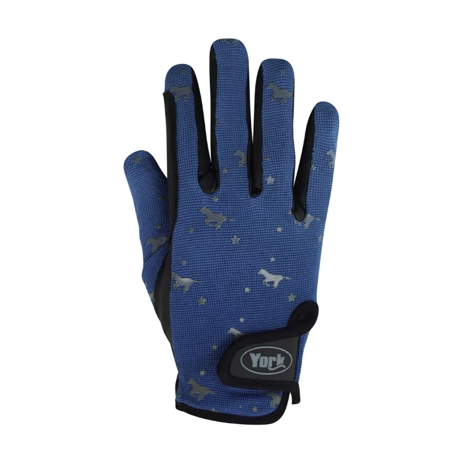 Перчатки детские York Horsi утепленные 10 сине-серые
