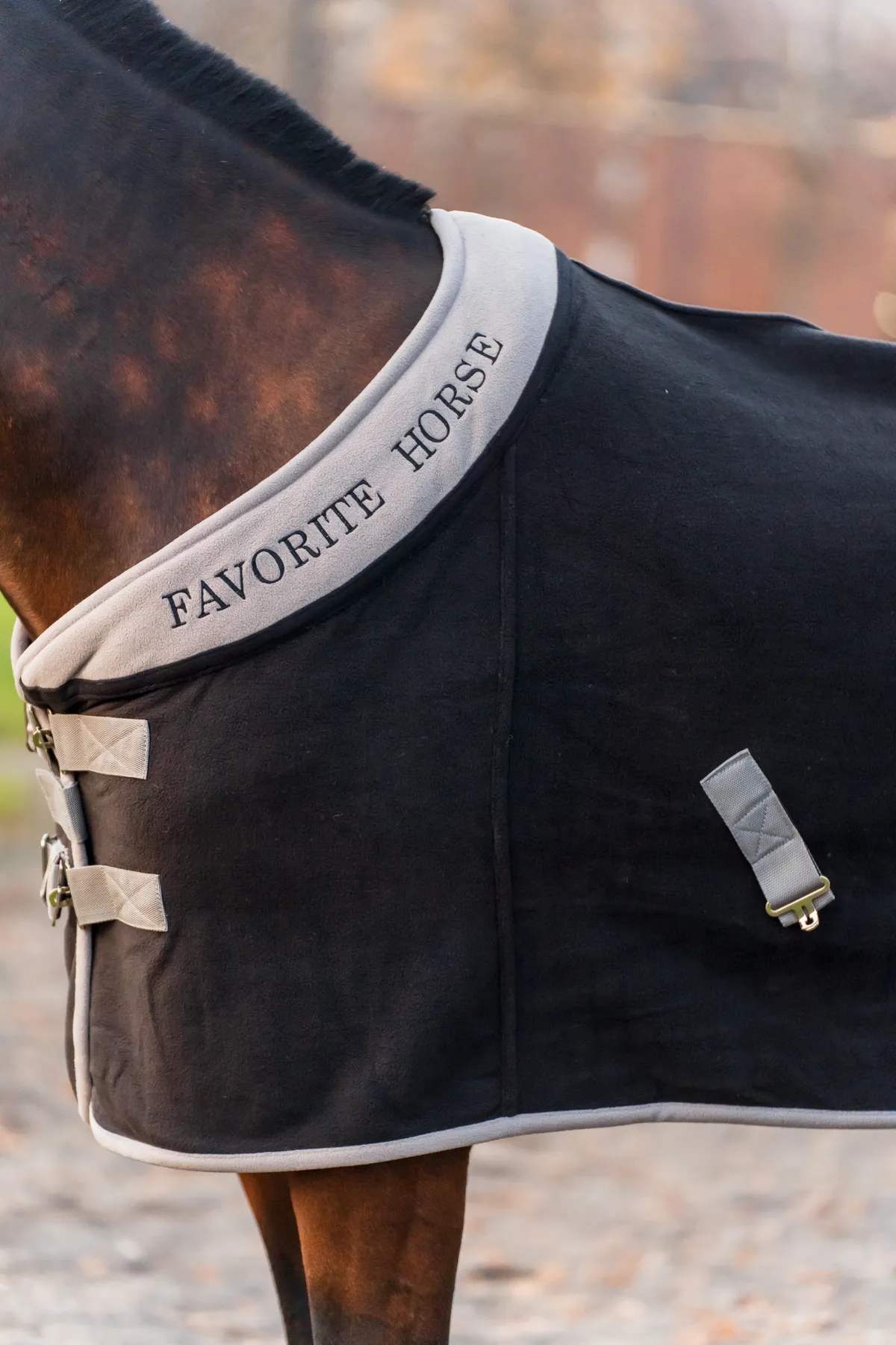 Попона флисовая FAVORITE HORSE Aristocratic (черная,155)