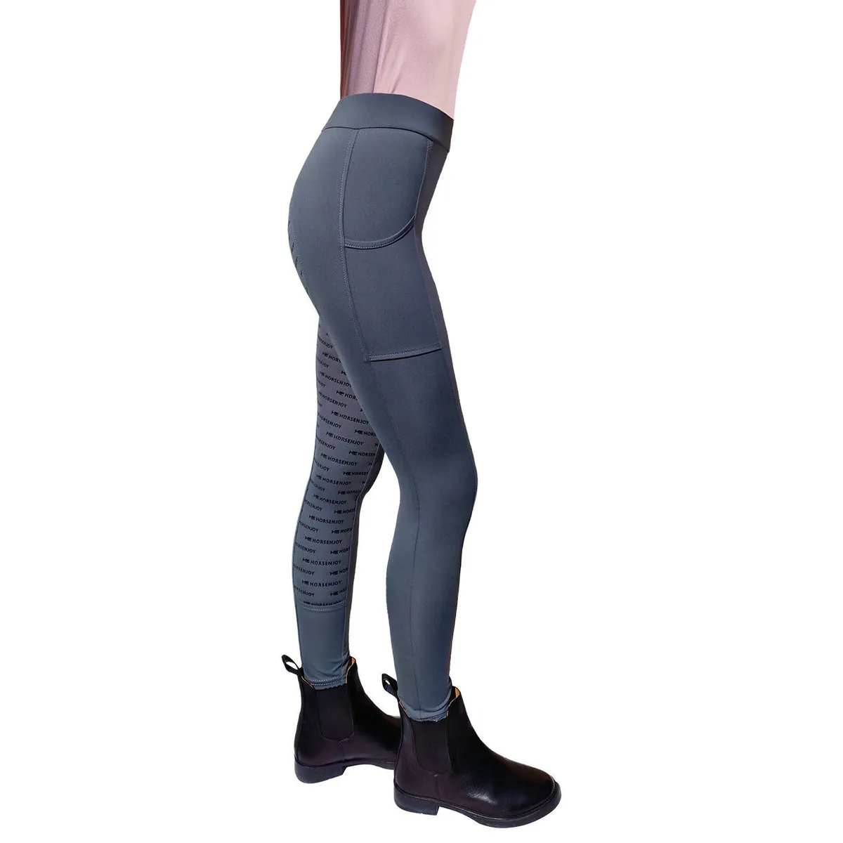 Бриджи HE Destiny с полной силиконовой леей серые с розовым 42