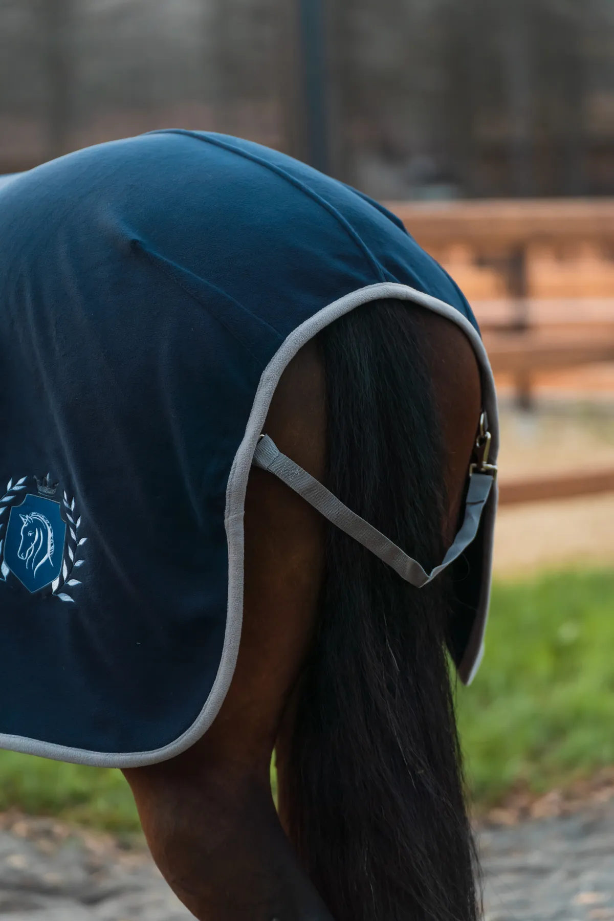 Попона флисовая FAVORITE HORSE Aristocratic (синяя,155)