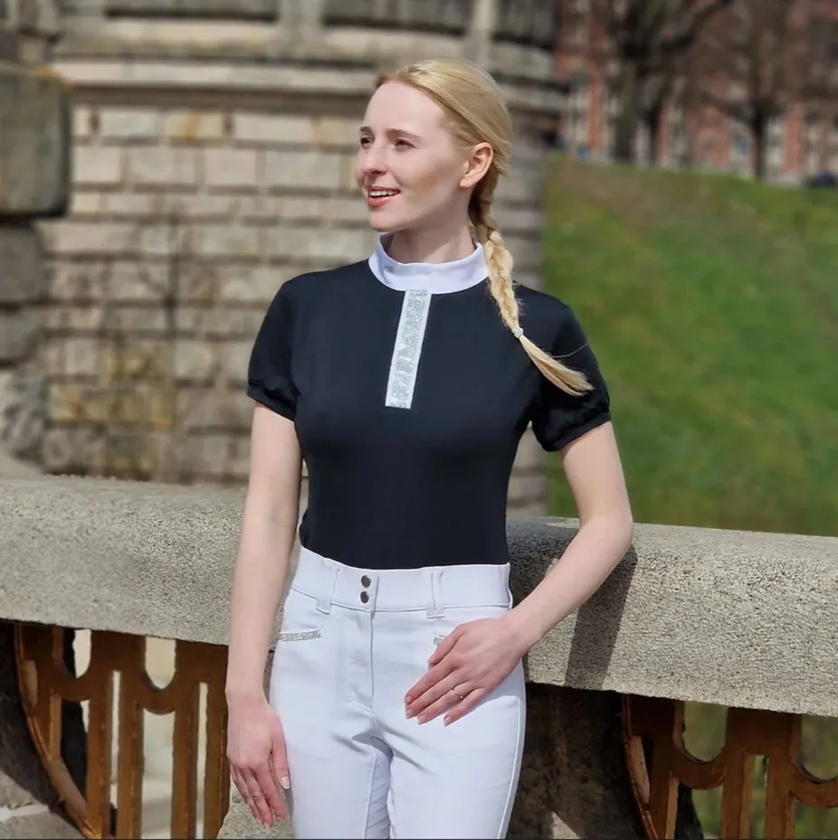 Рубашка-поло женская HE Brilliant черная 42