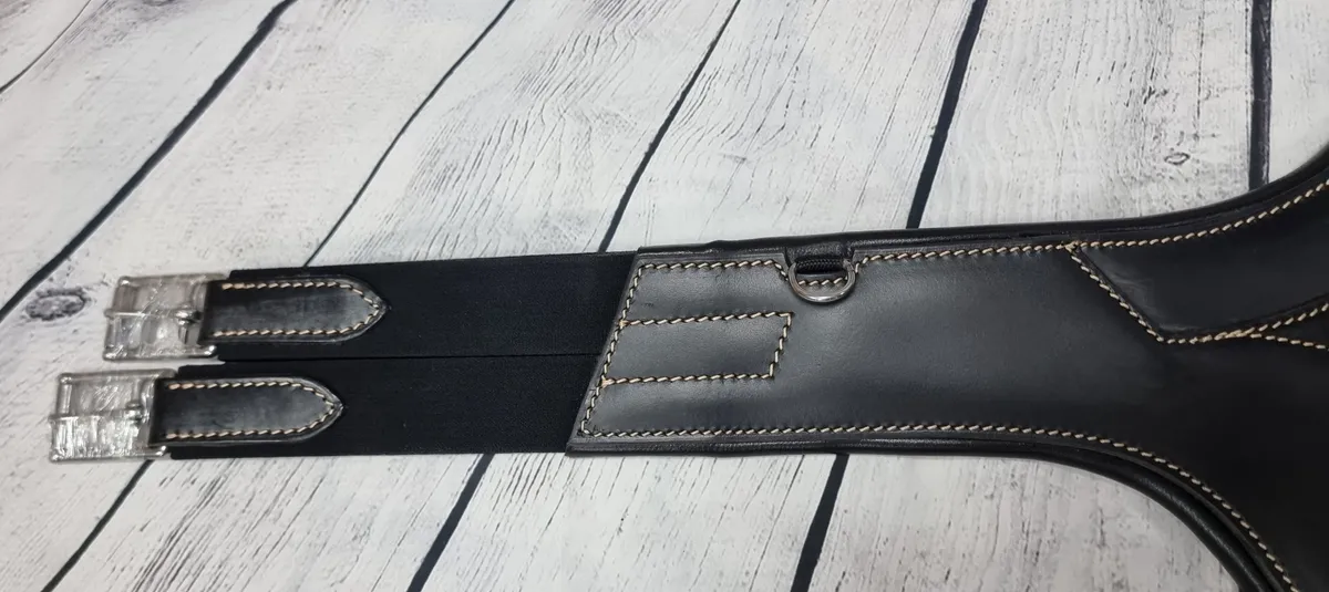 Подпруга с фартуком кожаная
