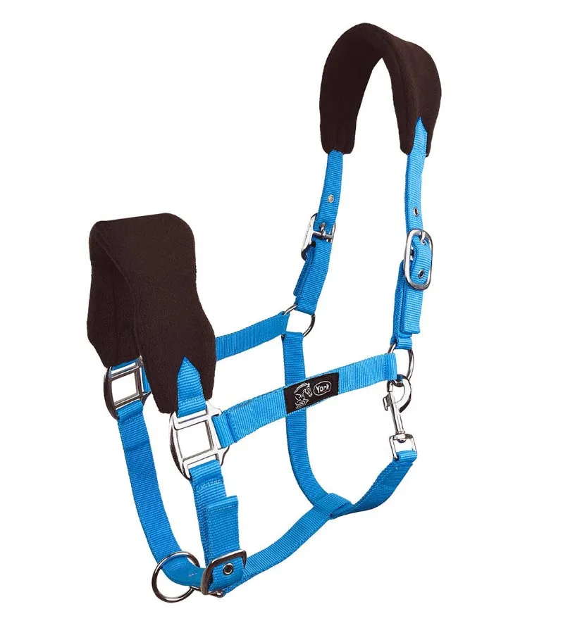 Недоуздок York Marco с флисом коричнево-голубой Full