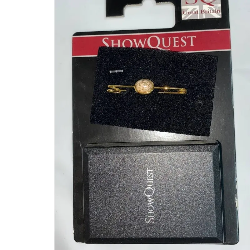 Булавка для галстука «Gold Effect Cream stone»