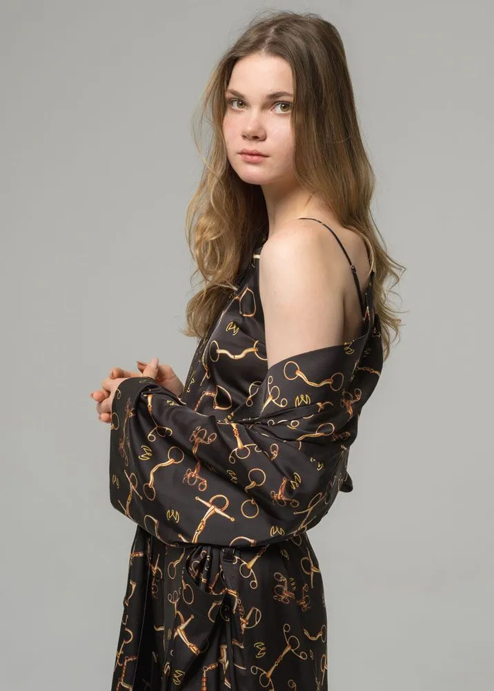 Халат женский Manic, принт тёмный трензель, размер XS-M