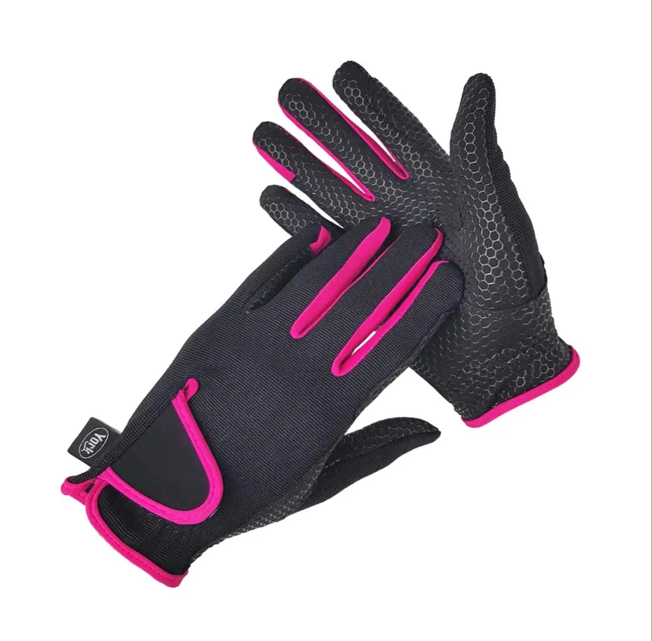 Перчатки детские York Bianka черно-розовые XS