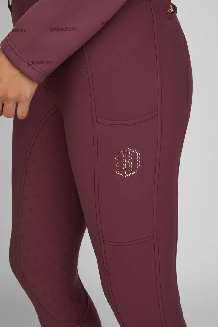 Бриджи eskadron с полной силиконовой леей, Бордовые