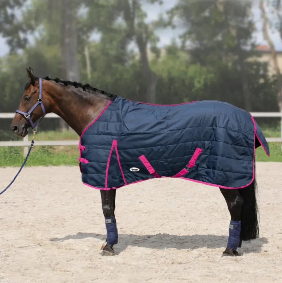 Попона York Scandic зимняя/денниковая/200 гр сине-розовая 125 см