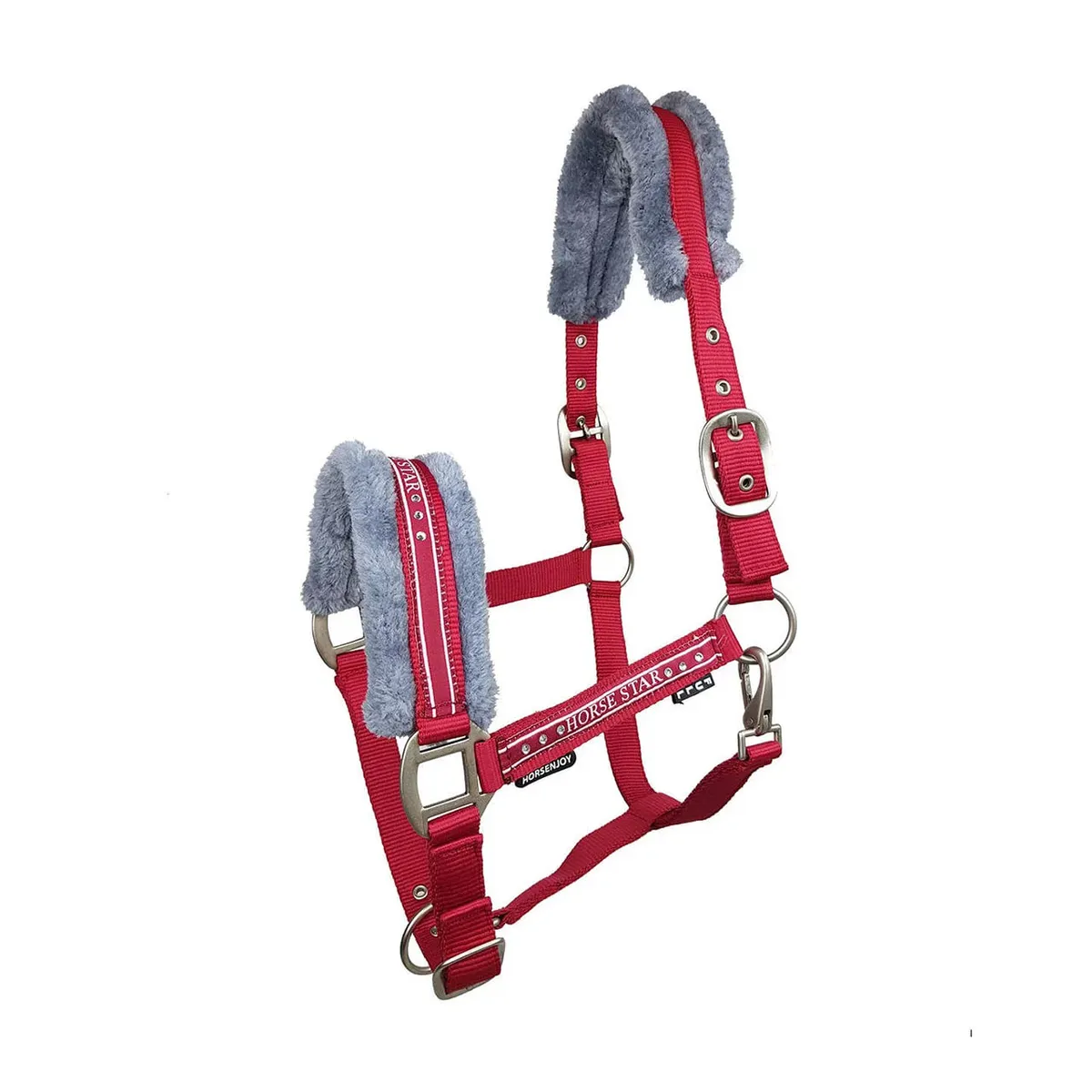 Недоуздок Horsenjoy Horse Star красный Cob