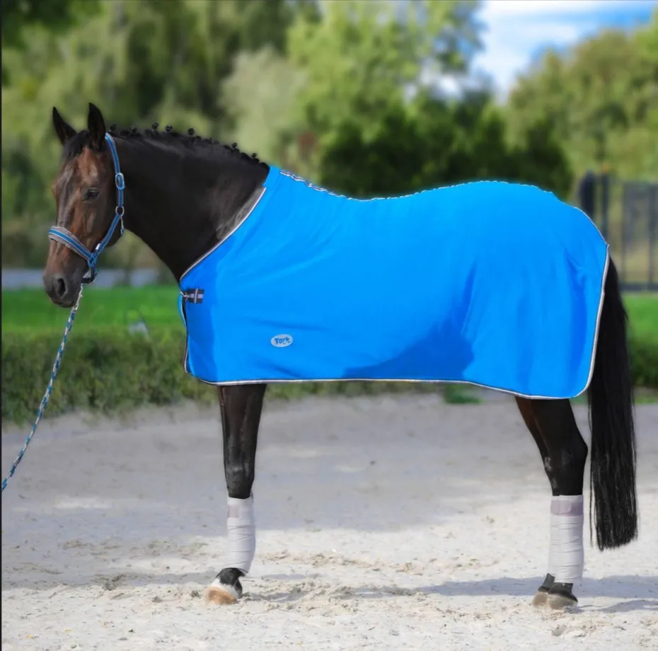 Попона York Britta флисовая без ремней голубая 115 см