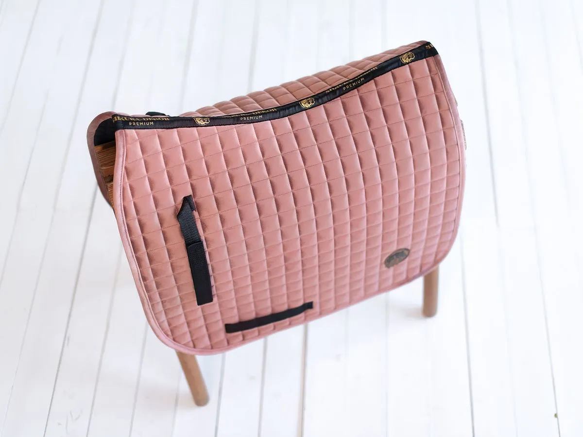 Вальтрап велюровый выездковый пыльно-розовый 