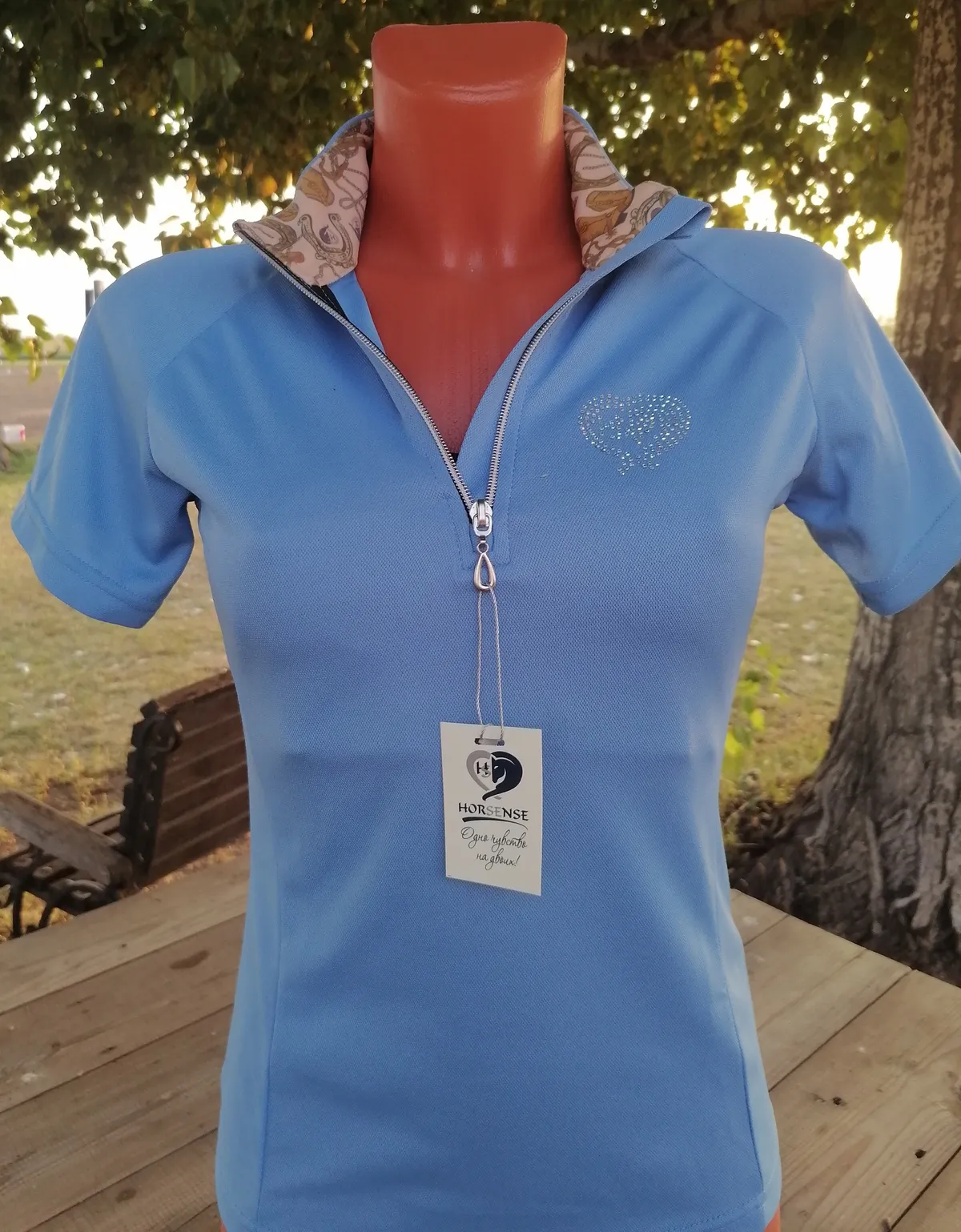 Поло из ложной сетки 