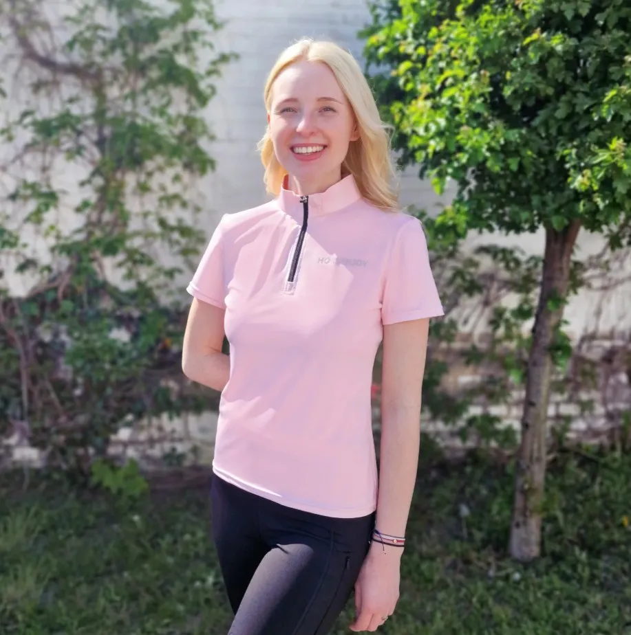 Рубашка-поло Horsenjoy Ava розовая 34