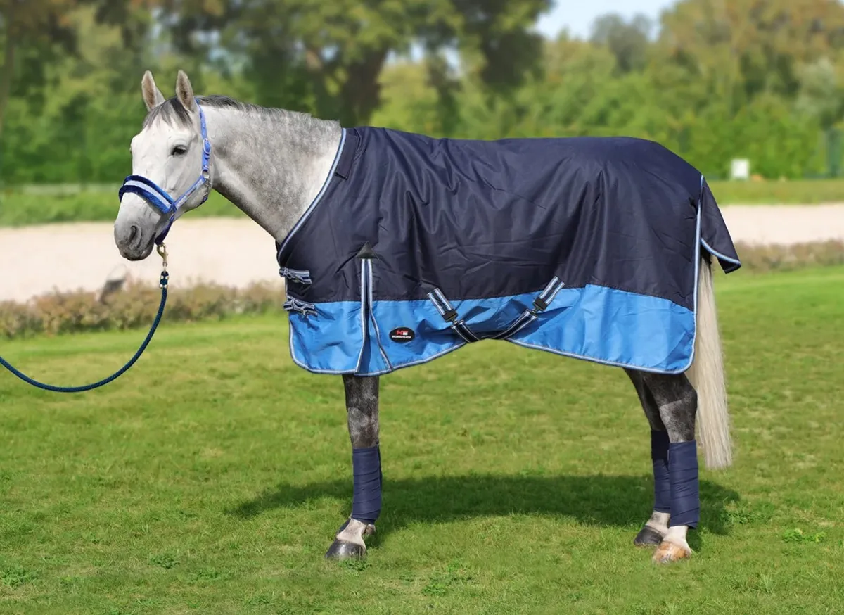 Попона HE Aristo зимняя/дождевая/200 гр сине-голубая 145 см
