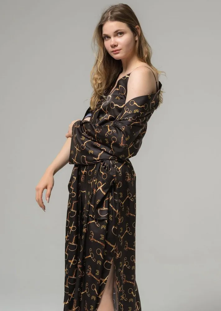 Халат женский Manic, принт тёмный трензель, размер M-XXL