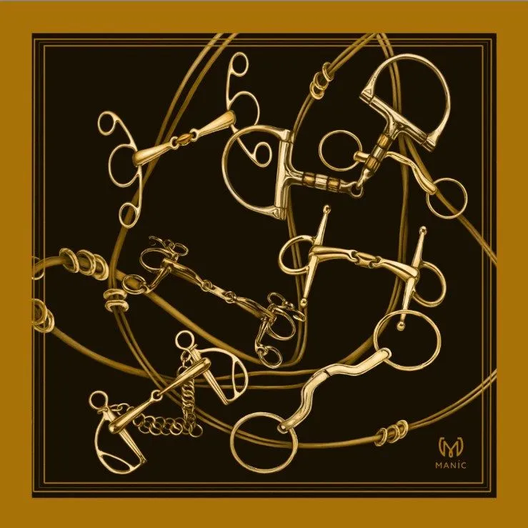 Шелковый платок маленький MANIC, Тёмный