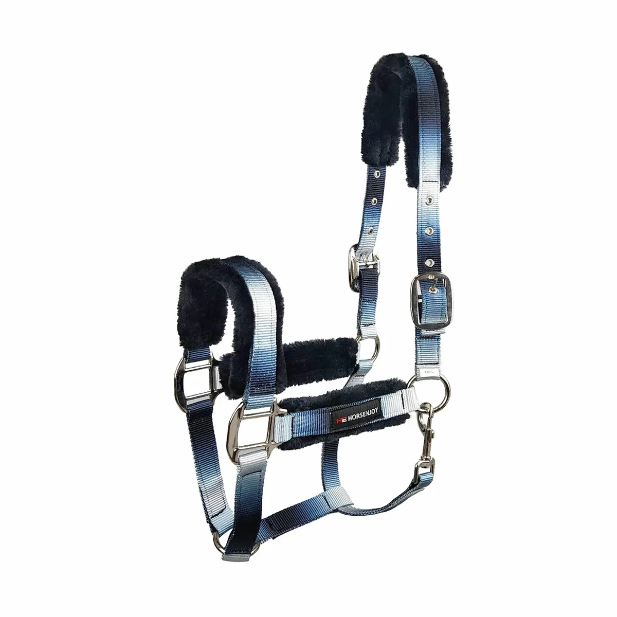 Недоуздок Horsenjoy Rainbow Fur серо-черный Cob