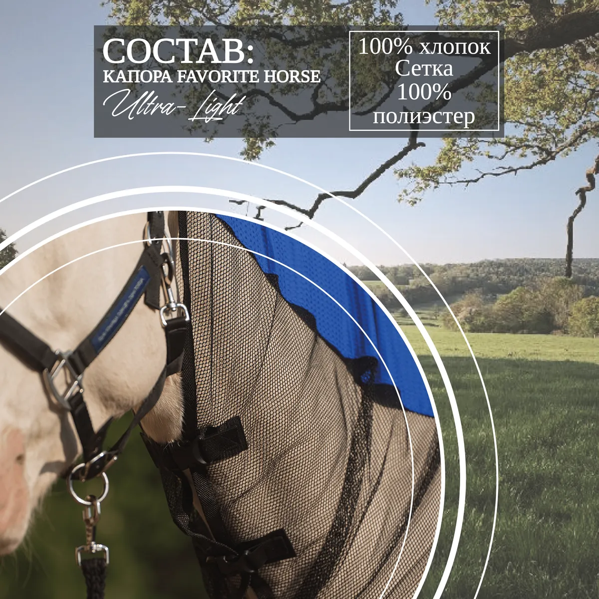 Капор антимоскитный FAVORITE HORSE Ultra-Light (синий, М)