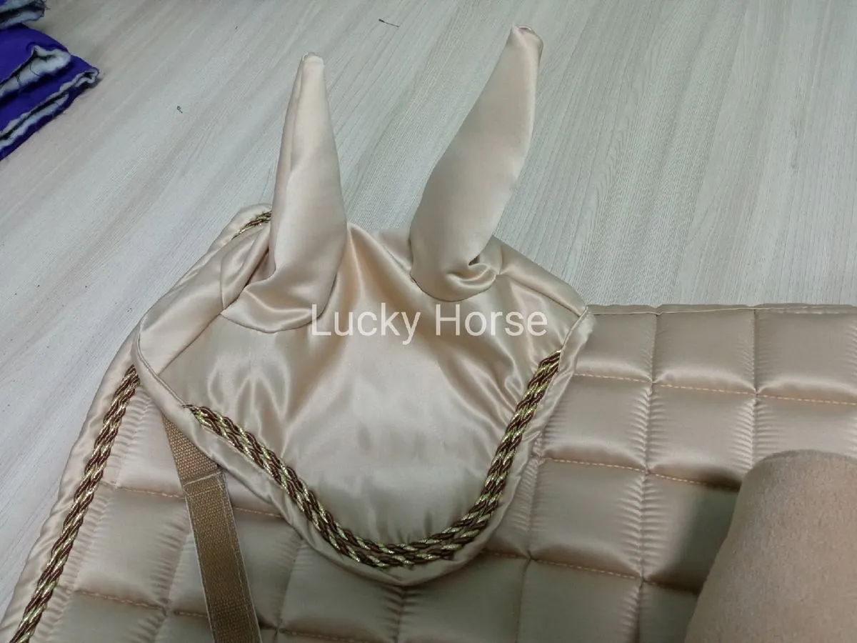 Комплект вальтрап и ушки Атлас, цвет Бежевый