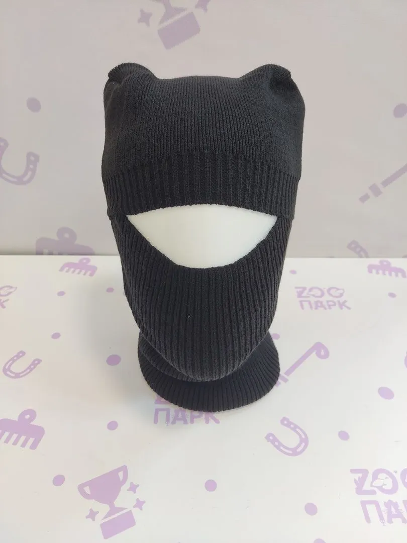 Подшлемник из искусственной шерсти (акрил), Чёрный