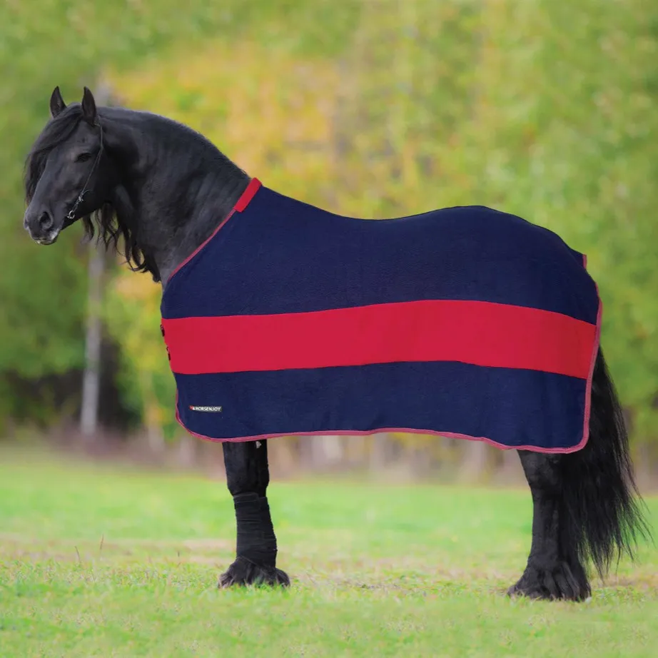 Попона HE Jasmine флисовая с ремнями сине-бордовая 155 см