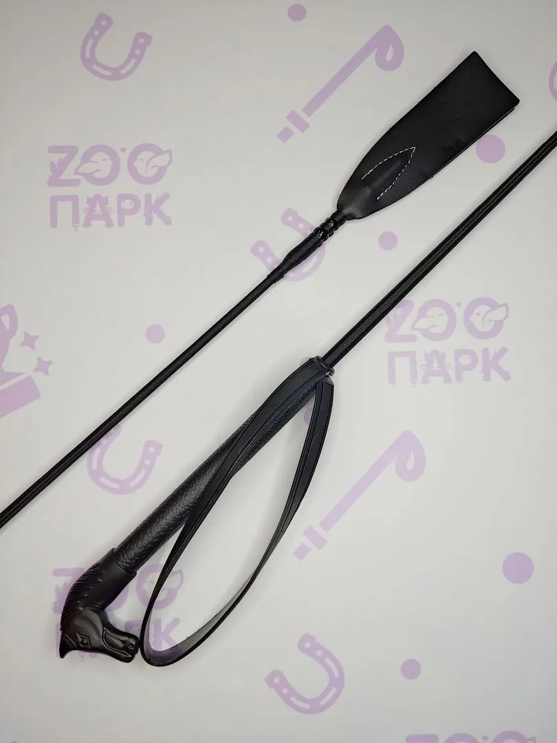 Хлыст конкурный с пластиковой ручкой в форме головы лошади