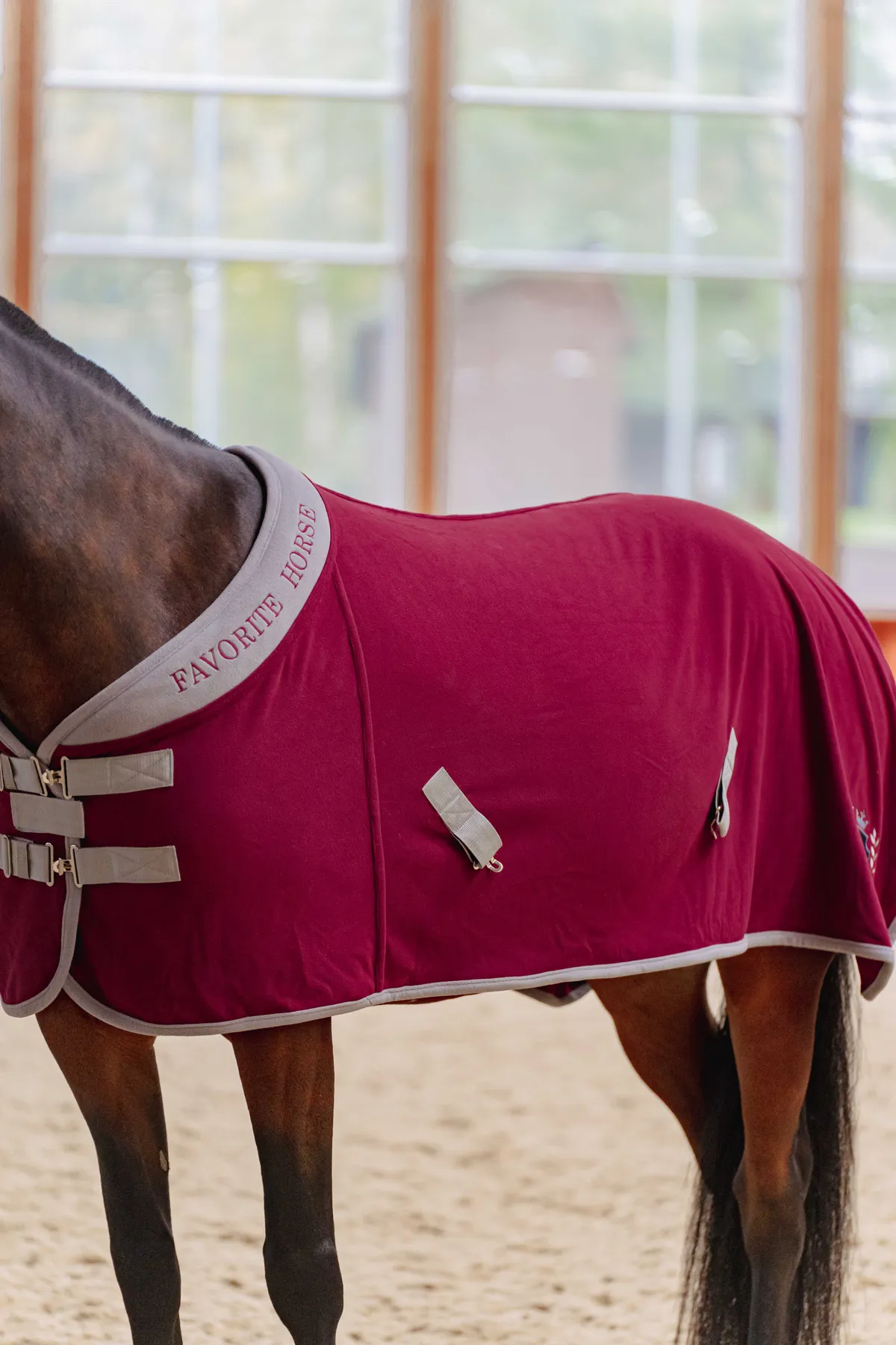 Попона флисовая FAVORITE HORSE Aristocratic (бордовая,155)