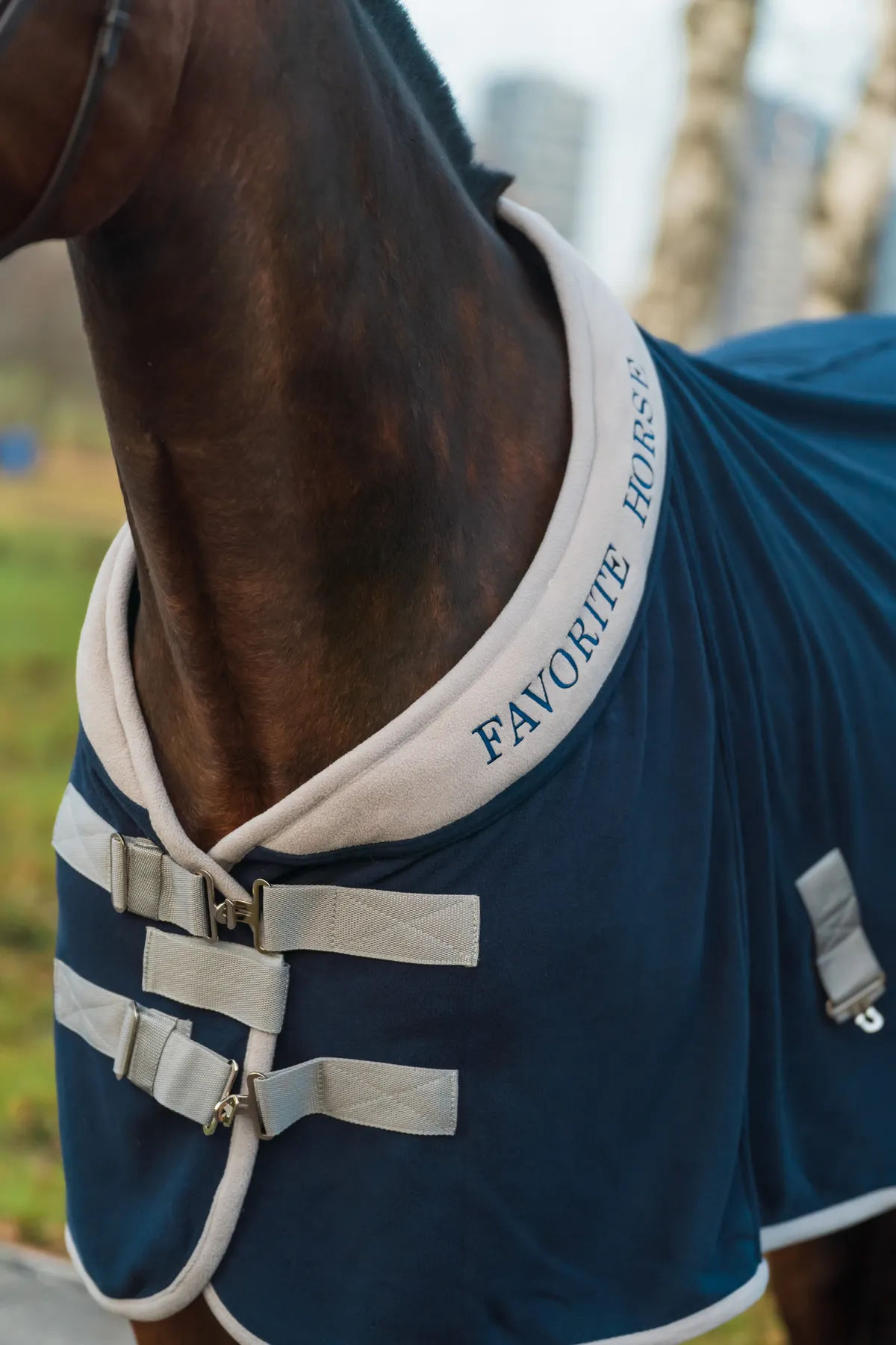 Попона флисовая FAVORITE HORSE Aristocratic (синяя,155)