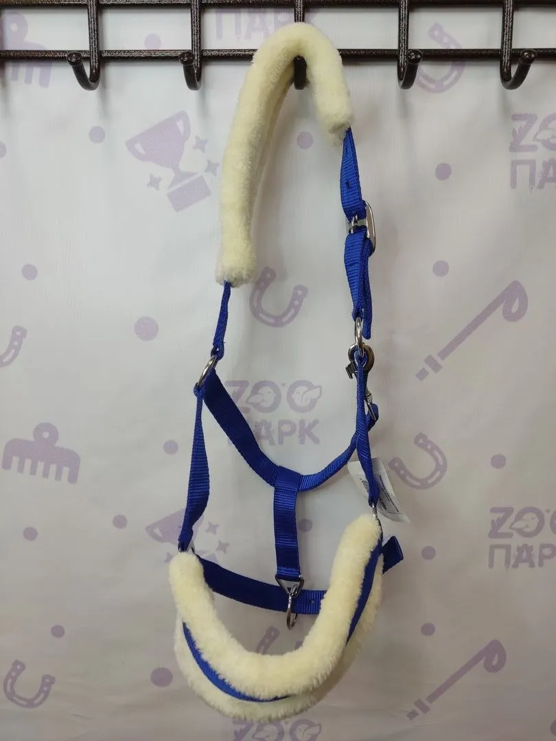 Недоуздок с искусственным мехом Cob, Синий