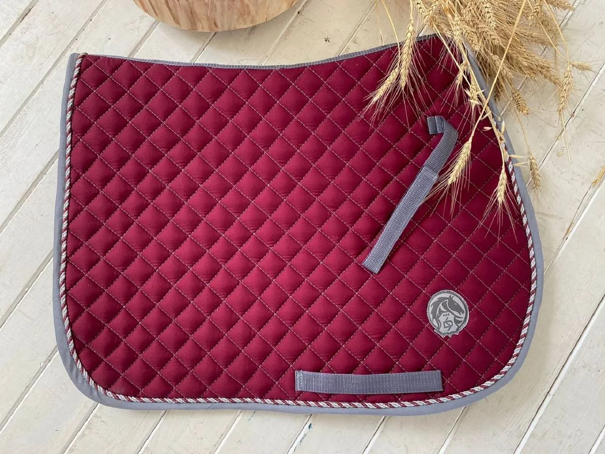 Вальтрап выездковый с серой окантовкой (бордовый)