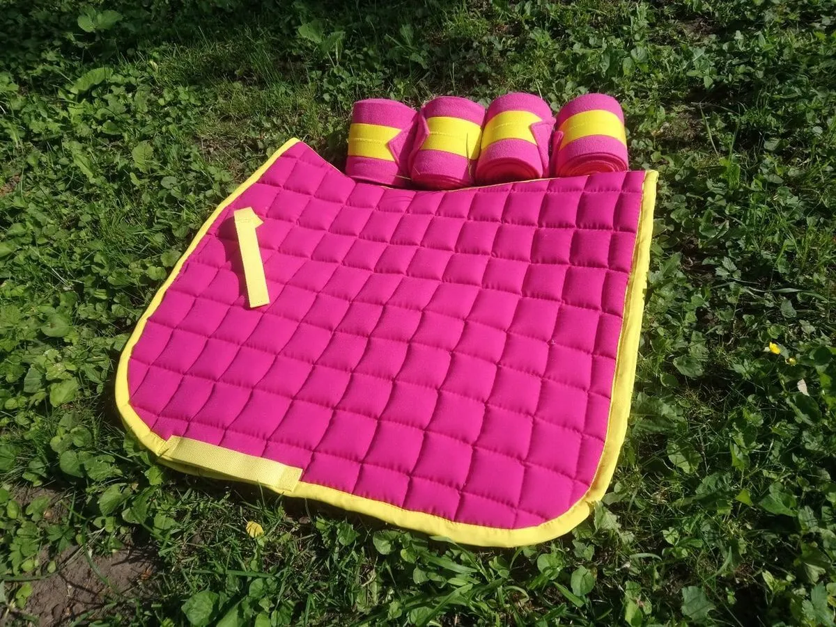 Комплект вальтрап и бинты, цвет Фуксия/Желтый