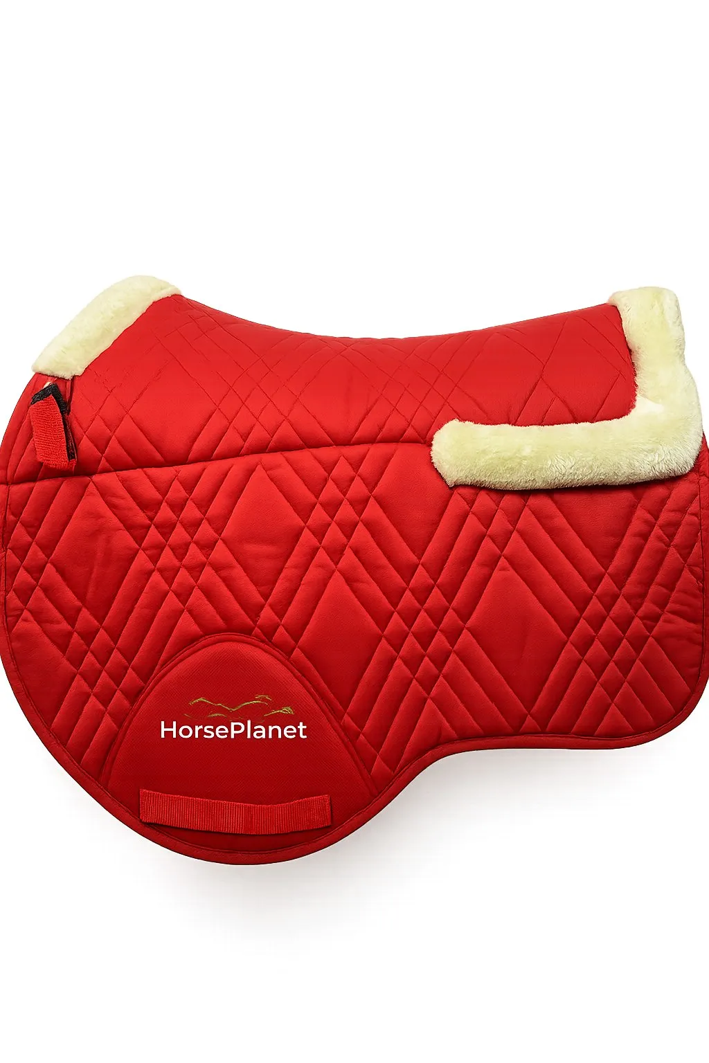 Вальтрап универсальный меховой Хотланд HorsePlanet (Красный/Кремовый)