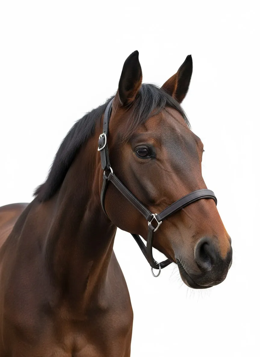 Кожаный недоуздок Базик HorsePlanet (Cob, Коричневый)